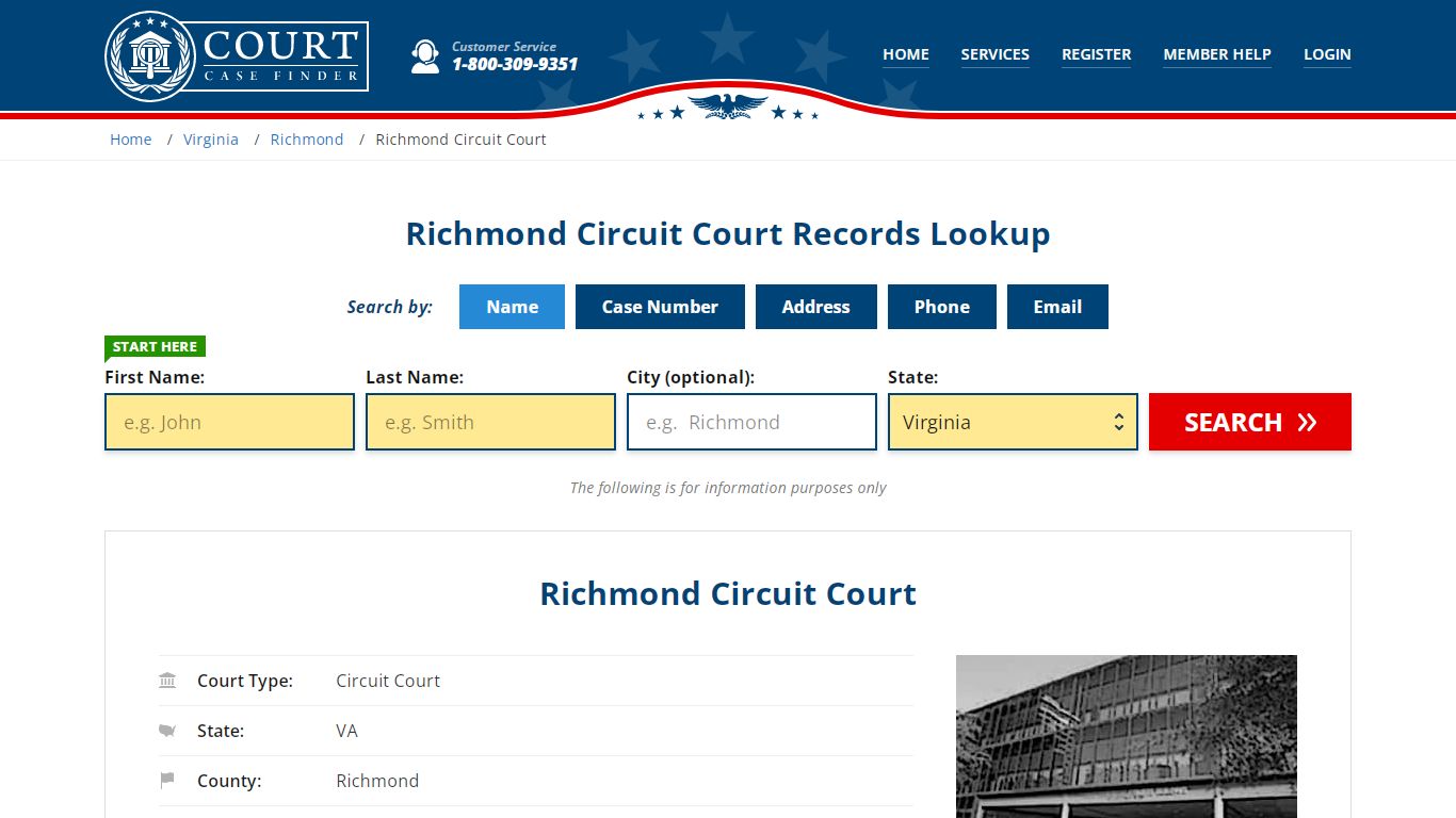 Richmond Circuit Court Records Lookup - CourtCaseFinder.com